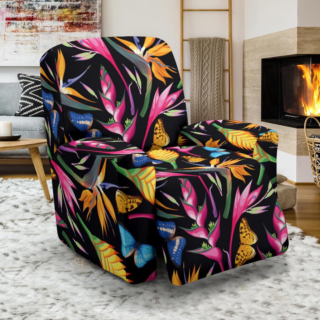 Tropical Flower Pattern Print Design TF016 Recliner Slipcover-JORJUNE.COM