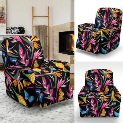 Tropical Flower Pattern Print Design TF016 Recliner Slipcover-JORJUNE.COM