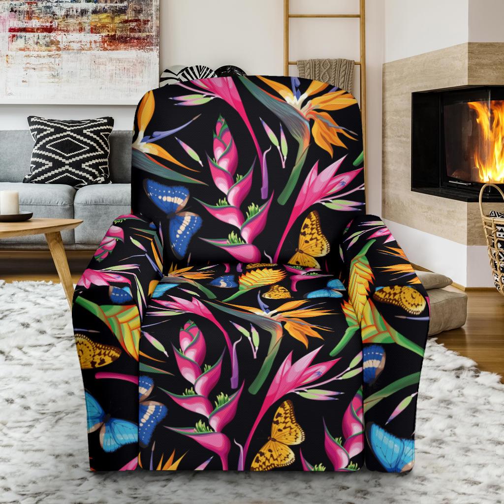 Tropical Flower Pattern Print Design TF016 Recliner Slipcover-JORJUNE.COM