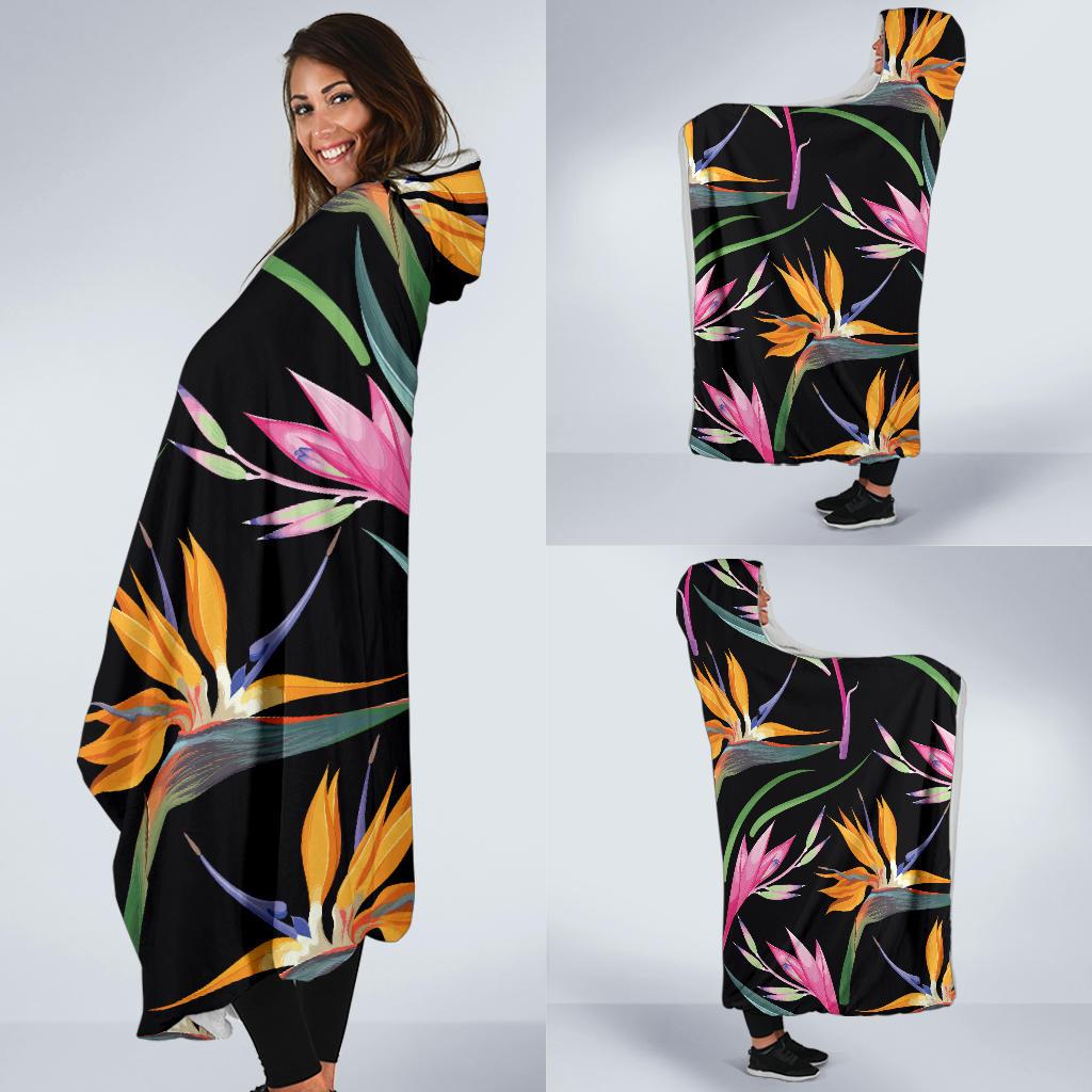 Tropical Flower Pattern Print Design TF017 Hooded Blanket-JORJUNE.COM