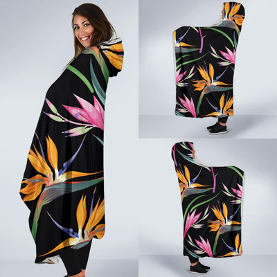 Tropical Flower Pattern Print Design TF017 Hooded Blanket-JORJUNE.COM