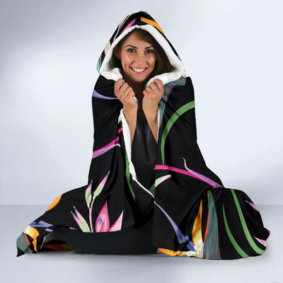 Tropical Flower Pattern Print Design TF017 Hooded Blanket-JORJUNE.COM