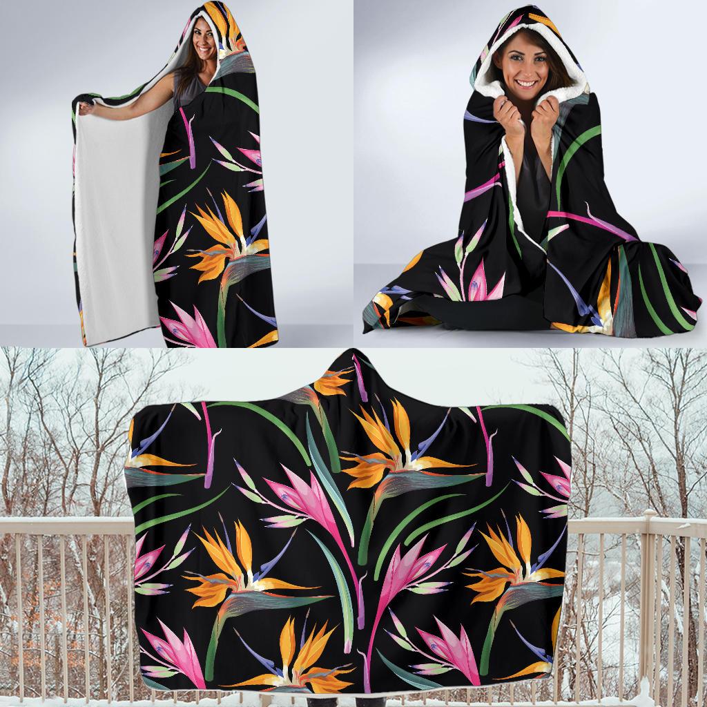 Tropical Flower Pattern Print Design TF017 Hooded Blanket-JORJUNE.COM