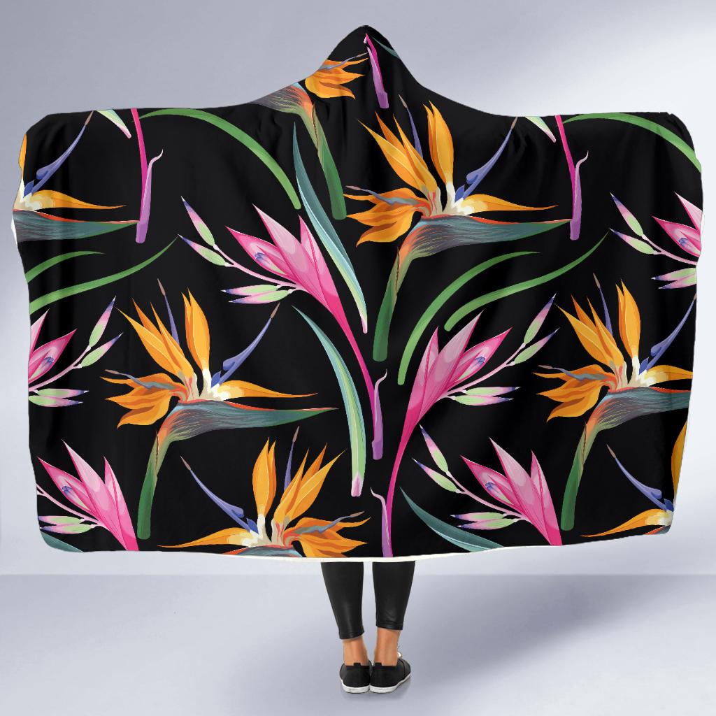 Tropical Flower Pattern Print Design TF017 Hooded Blanket-JORJUNE.COM