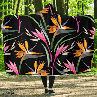 Tropical Flower Pattern Print Design TF017 Hooded Blanket-JORJUNE.COM