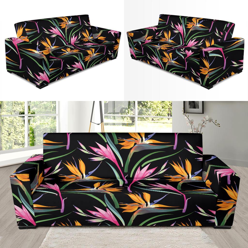 Tropical Flower Pattern Print Design TF017 Sofa Slipcover-JORJUNE.COM