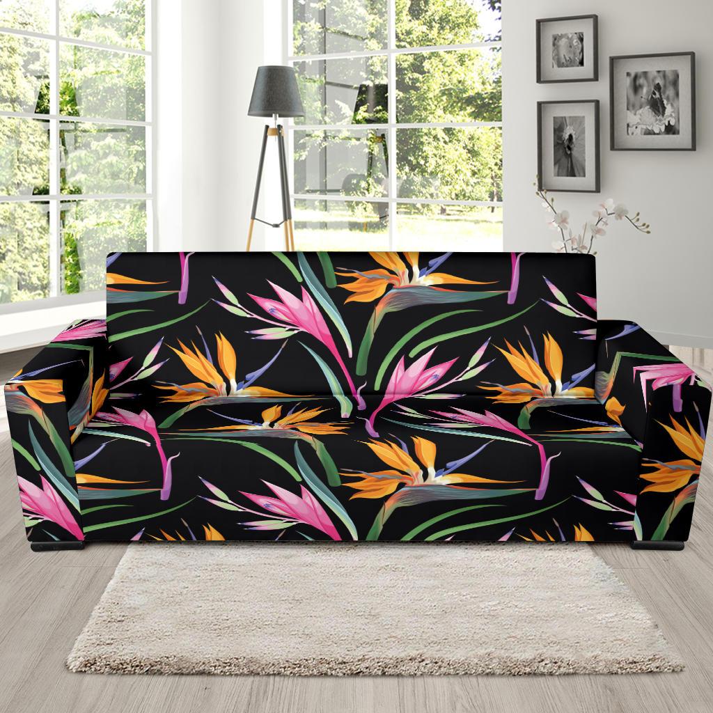 Tropical Flower Pattern Print Design TF017 Sofa Slipcover-JORJUNE.COM
