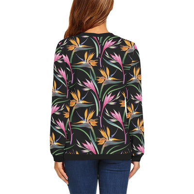 Tropical Flower Pattern Print Design TF017 Women Long Sleeve Sweatshirt-JorJune