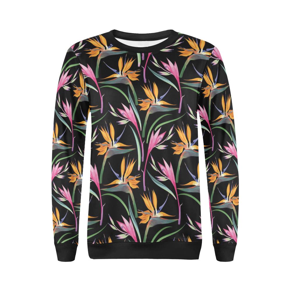 Tropical Flower Pattern Print Design TF017 Women Long Sleeve Sweatshirt-JorJune