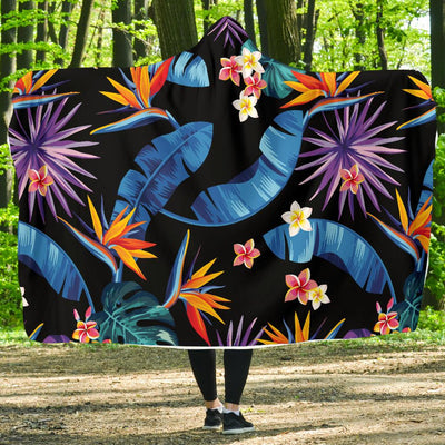 Tropical Flower Pattern Print Design TF018 Hooded Blanket-JORJUNE.COM