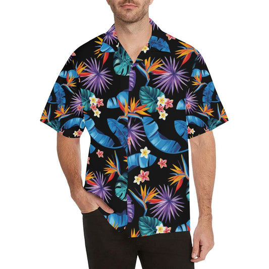 Tropical Flower Pattern Print Design TF018 Men Hawaiian Shirt-JorJune