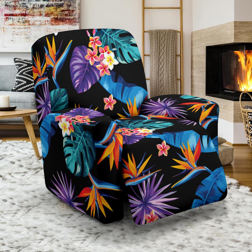 Tropical Flower Pattern Print Design TF018 Recliner Slipcover-JORJUNE.COM