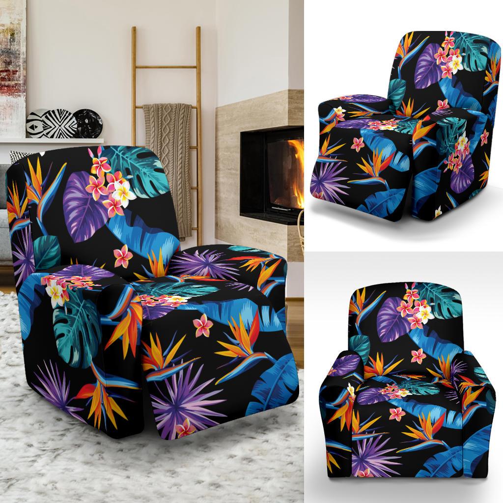 Tropical Flower Pattern Print Design TF018 Recliner Slipcover-JORJUNE.COM