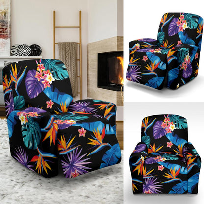 Tropical Flower Pattern Print Design TF018 Recliner Slipcover-JORJUNE.COM