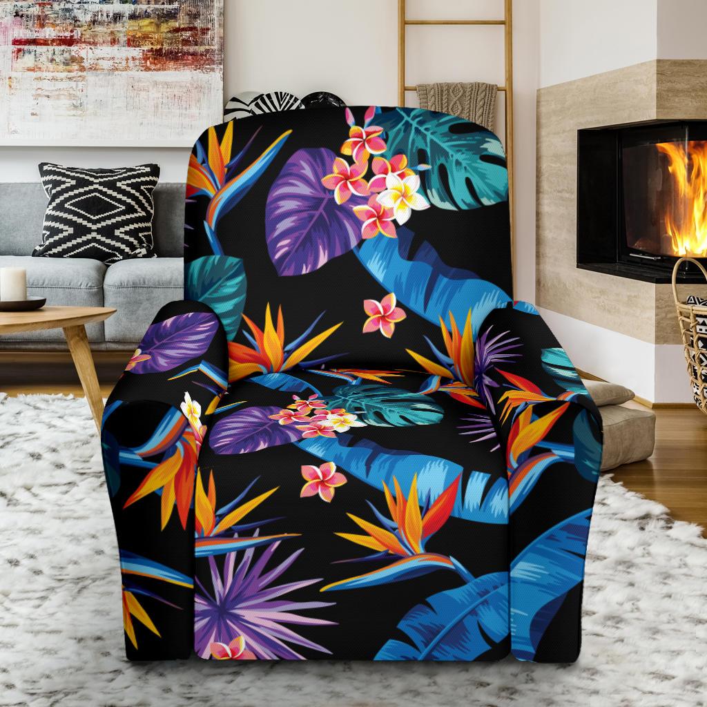 Tropical Flower Pattern Print Design TF018 Recliner Slipcover-JORJUNE.COM