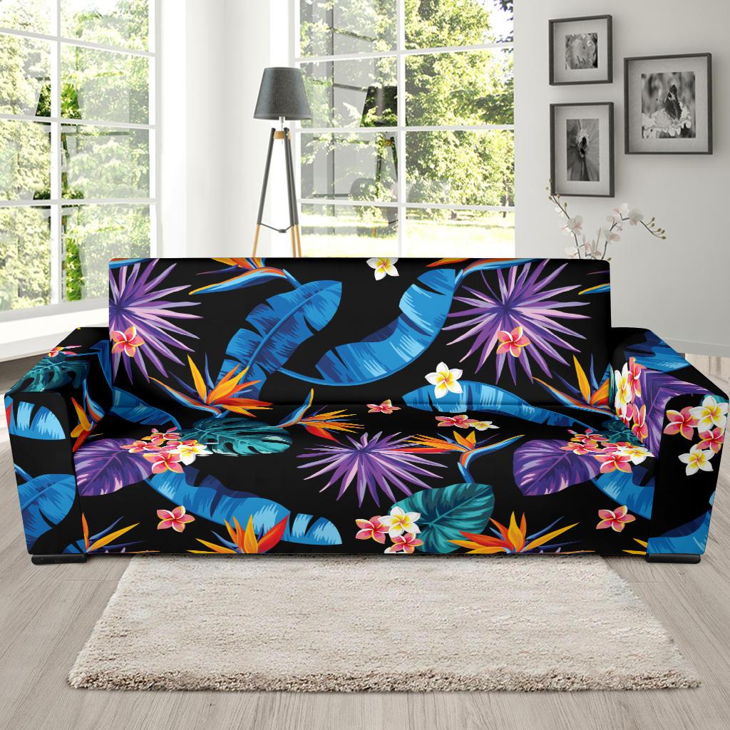 Tropical Flower Pattern Print Design TF018 Sofa Slipcover-JORJUNE.COM