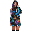 Tropical Flower Pattern Print Design TF018 Women Hoodie Dress