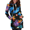 Tropical Flower Pattern Print Design TF018 Women Hoodie Dress