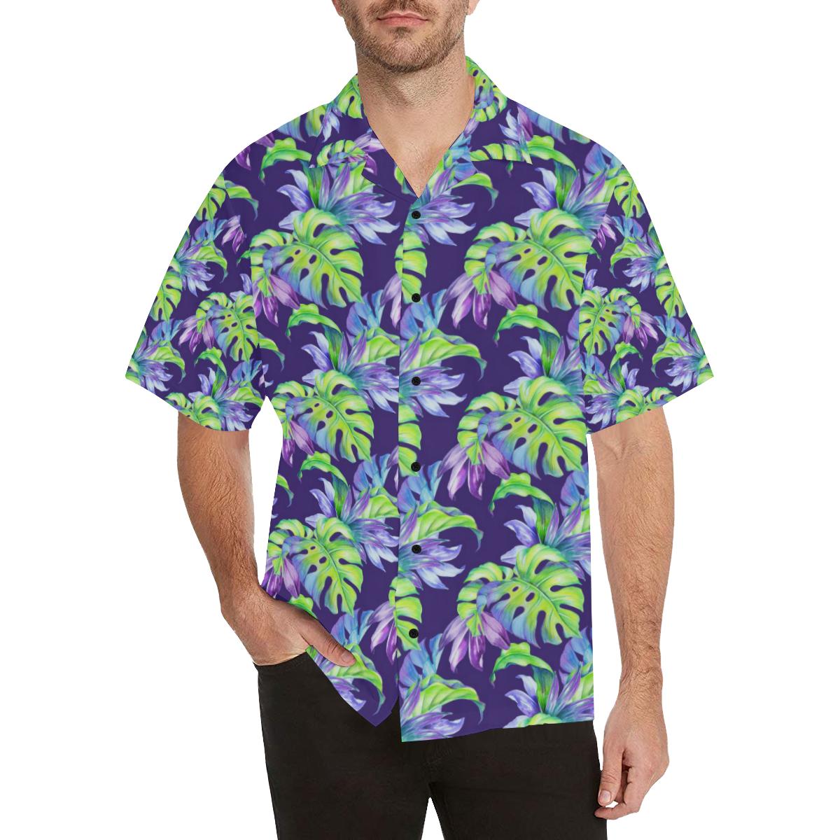Tropical Flower Pattern Print Design TF019 Men Hawaiian Shirt-JorJune