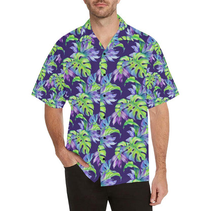 Tropical Flower Pattern Print Design TF019 Men Hawaiian Shirt-JorJune