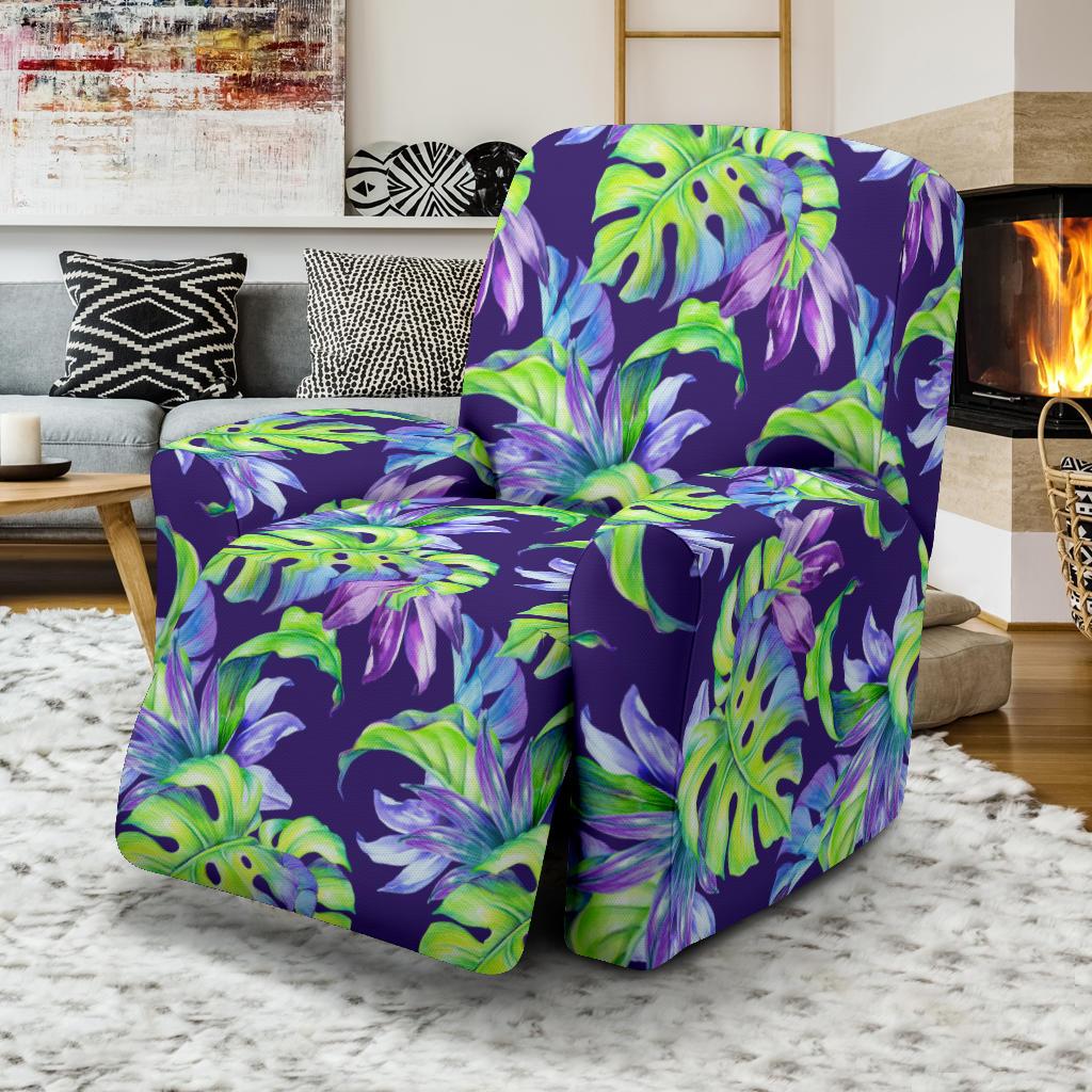 Tropical Flower Pattern Print Design TF019 Recliner Slipcover-JORJUNE.COM