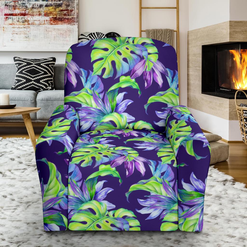 Tropical Flower Pattern Print Design TF019 Recliner Slipcover-JORJUNE.COM
