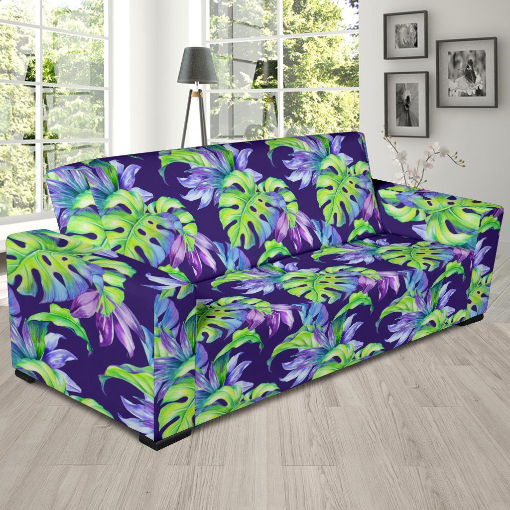Tropical Flower Pattern Print Design TF019 Sofa Slipcover-JORJUNE.COM