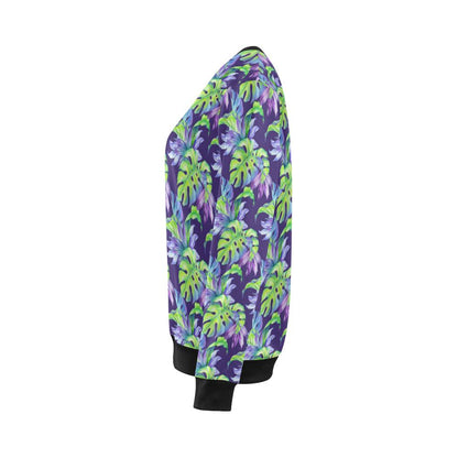Tropical Flower Pattern Print Design TF019 Women Long Sleeve Sweatshirt-JorJune