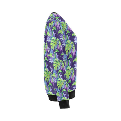 Tropical Flower Pattern Print Design TF019 Women Long Sleeve Sweatshirt-JorJune