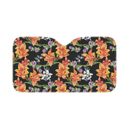 Tropical Flower Pattern Print Design TF02 Car Sun Shade-JorJune