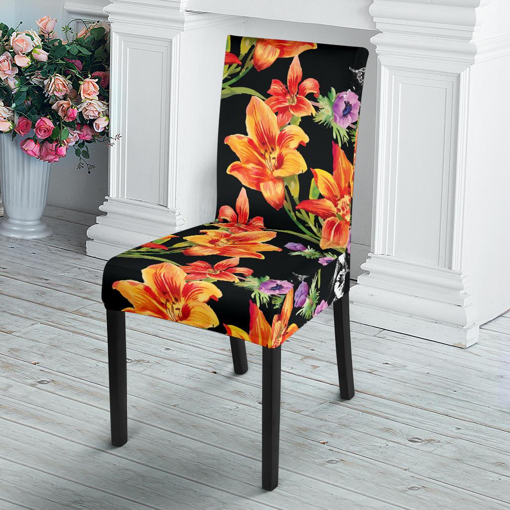 Tropical Flower Pattern Print Design TF02 Dining Chair Slipcover-JORJUNE.COM
