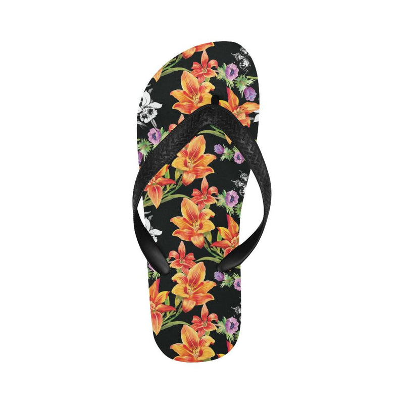 Tropical Flower Pattern Print Design TF02 Flip Flops-JorJune