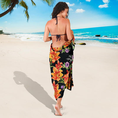 Tropical Flower Pattern Print Design TF02 Sarong Pareo Wrap-JORJUNE.COM