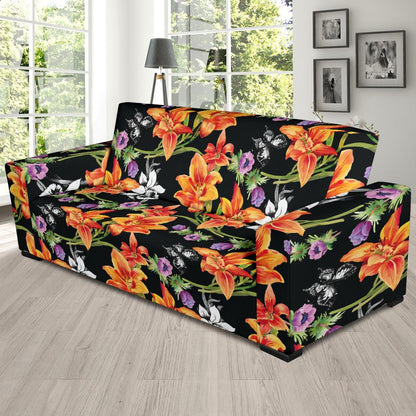 Tropical Flower Pattern Print Design TF02 Sofa Slipcover-JORJUNE.COM