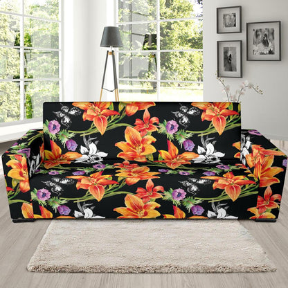 Tropical Flower Pattern Print Design TF02 Sofa Slipcover-JORJUNE.COM