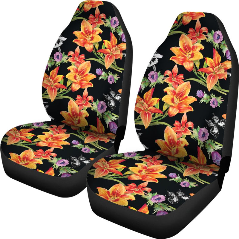 Tropical Flower Pattern Print Design TF02 Universal Fit Car Seat Covers-JorJune