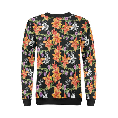 Tropical Flower Pattern Print Design TF02 Women Long Sleeve Sweatshirt-JorJune