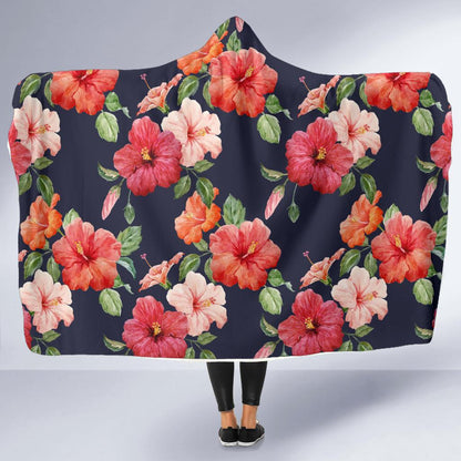Tropical Flower Pattern Print Design TF020 Hooded Blanket-JORJUNE.COM