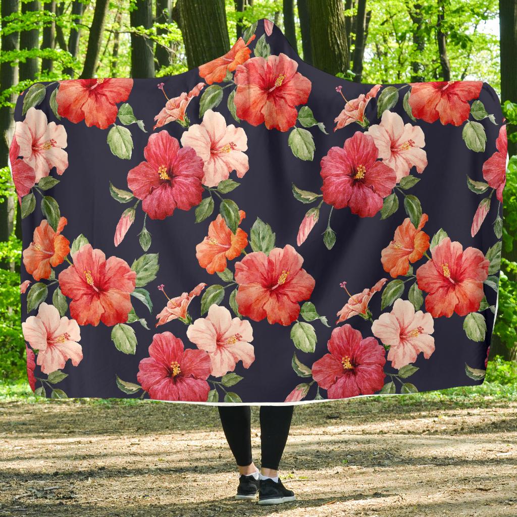 Tropical Flower Pattern Print Design TF020 Hooded Blanket-JORJUNE.COM