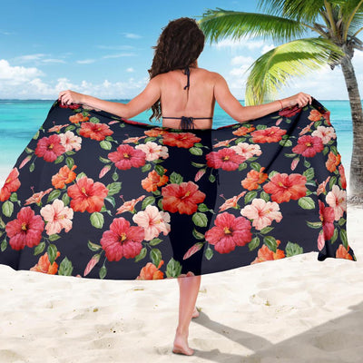 Tropical Flower Pattern Print Design TF020 Sarong Pareo Wrap-JORJUNE.COM