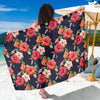 Tropical Flower Pattern Print Design TF020 Sarong Pareo Wrap-JORJUNE.COM