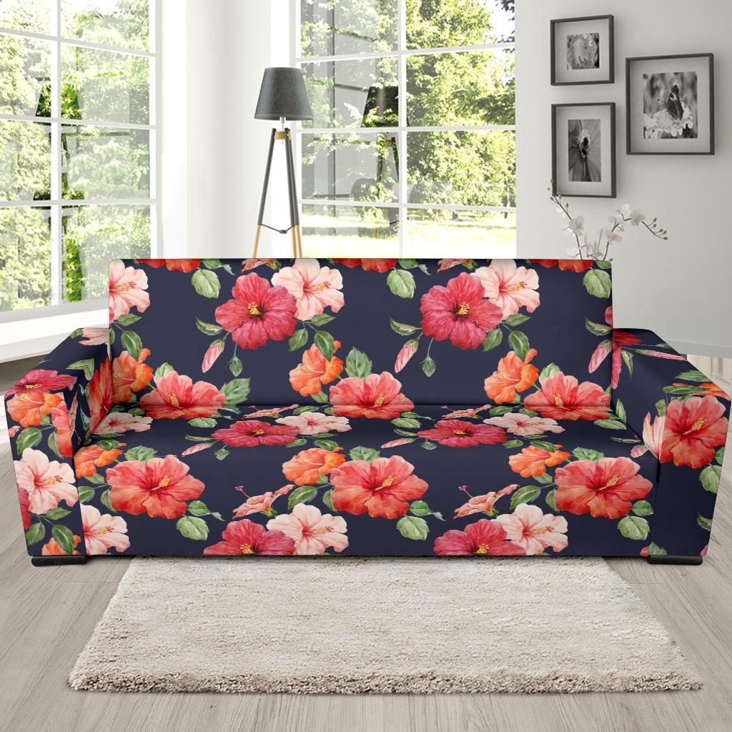 Tropical Flower Pattern Print Design TF020 Sofa Slipcover-JORJUNE.COM