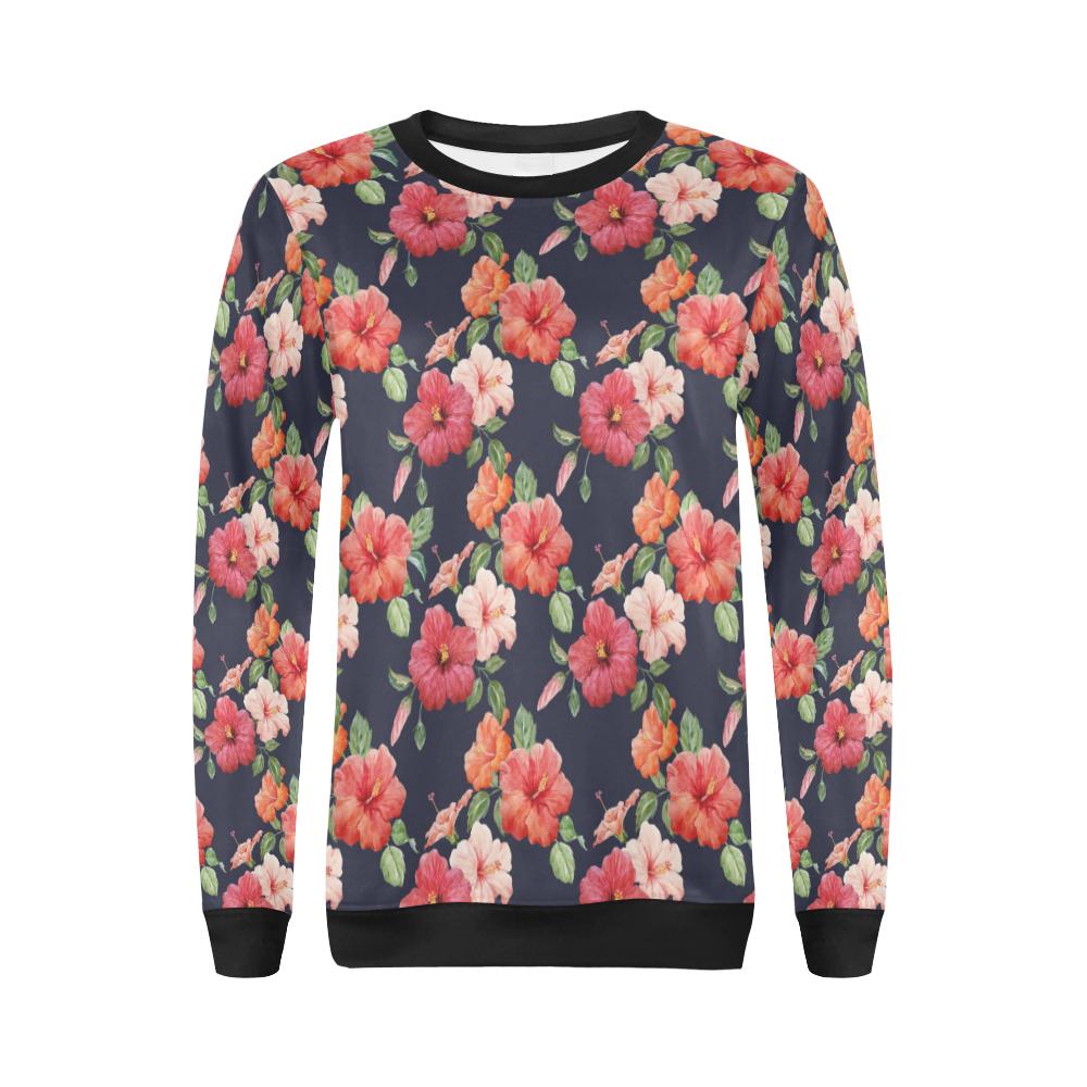 Tropical Flower Pattern Print Design TF020 Women Long Sleeve Sweatshirt-JorJune