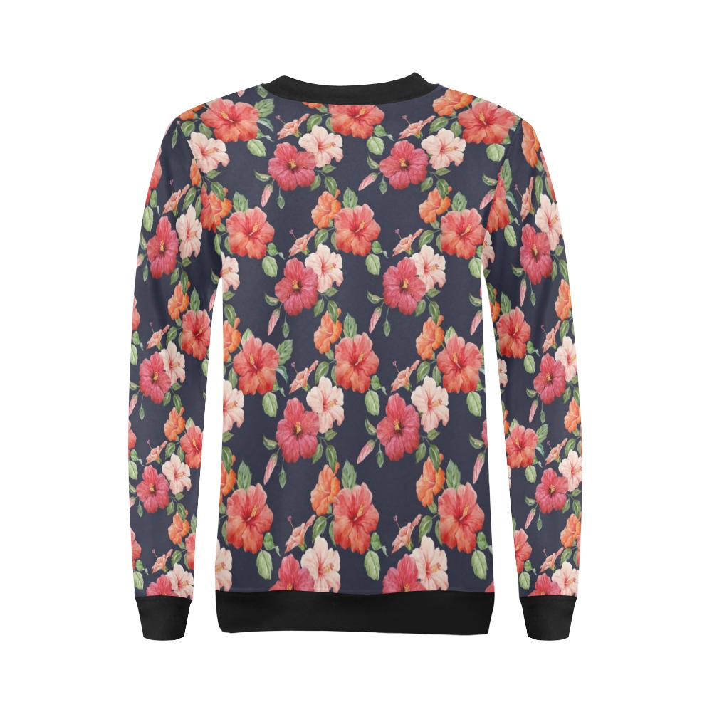 Tropical Flower Pattern Print Design TF020 Women Long Sleeve Sweatshirt-JorJune