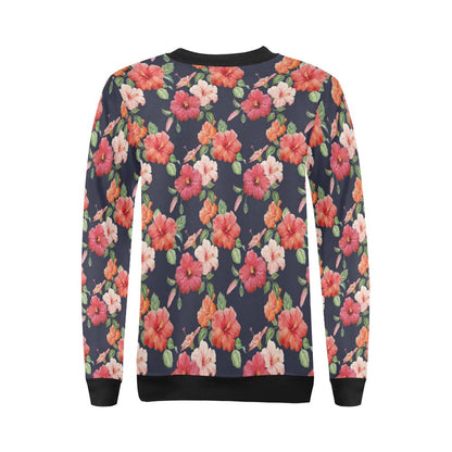 Tropical Flower Pattern Print Design TF020 Women Long Sleeve Sweatshirt-JorJune