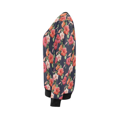 Tropical Flower Pattern Print Design TF020 Women Long Sleeve Sweatshirt-JorJune
