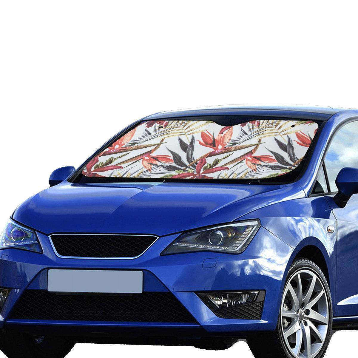 Tropical Flower Pattern Print Design TF021 Car Sun Shade-JorJune