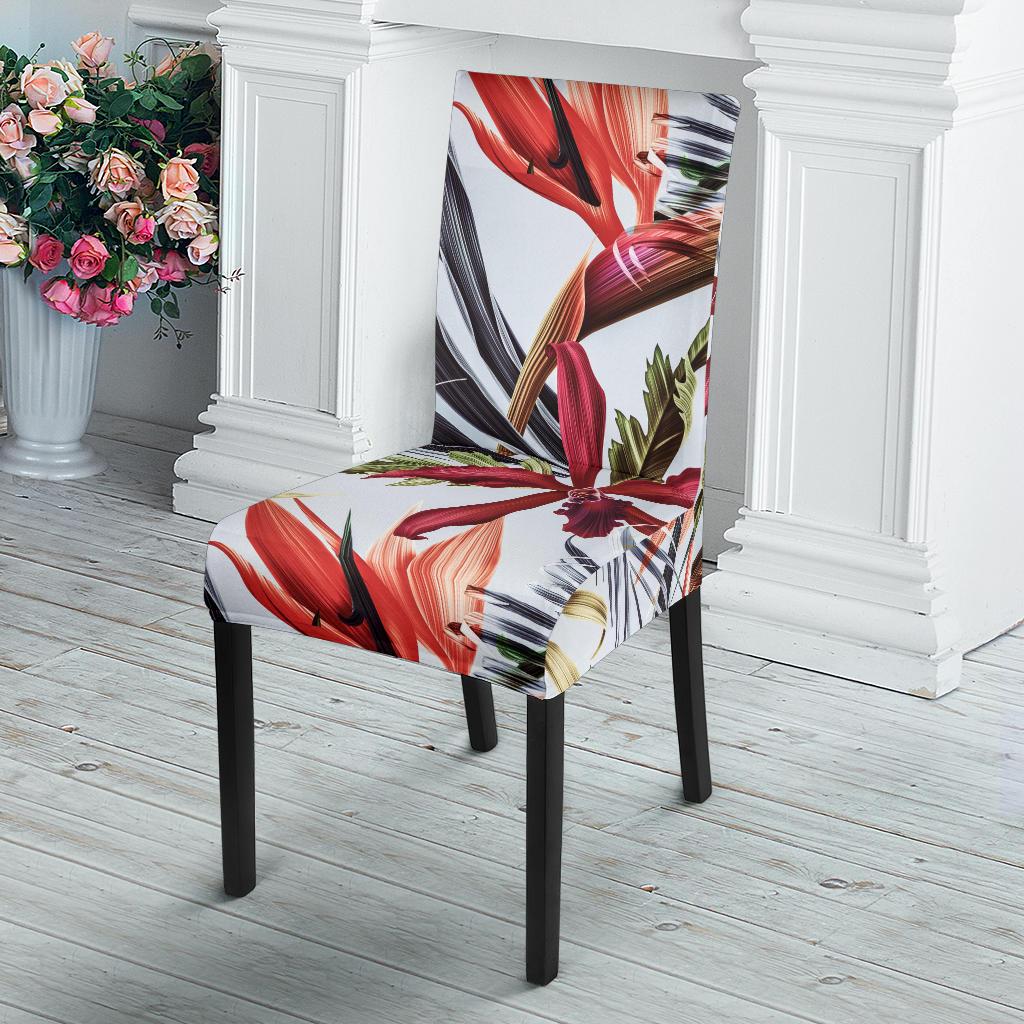 Tropical Flower Pattern Print Design TF021 Dining Chair Slipcover-JORJUNE.COM