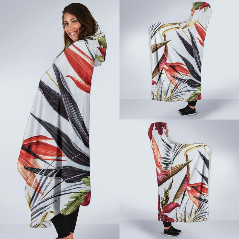 Tropical Flower Pattern Print Design TF021 Hooded Blanket-JORJUNE.COM