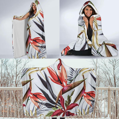 Tropical Flower Pattern Print Design TF021 Hooded Blanket-JORJUNE.COM